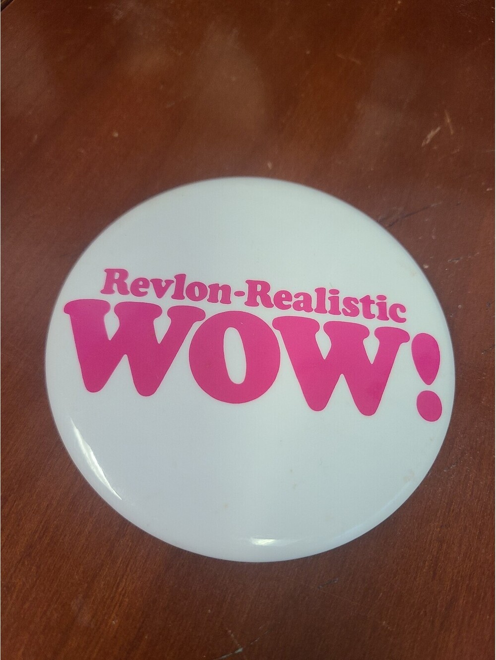 Vintage Revlon Realistic Promotional Pinback Button 1970s/80s
